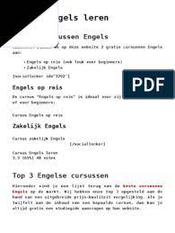 gratis engels cursus