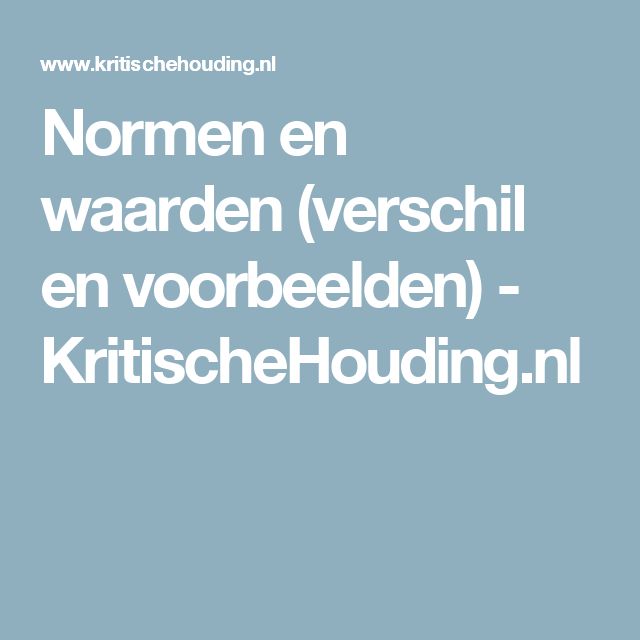 normen voorbeelden